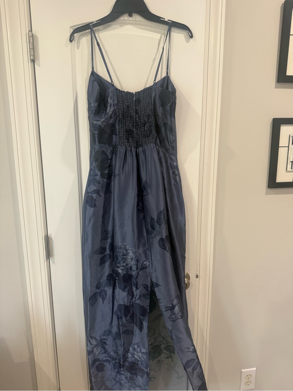 NWT Reformation Navy Blue Floral Slip Maxi Dress - Picture 2 of 4